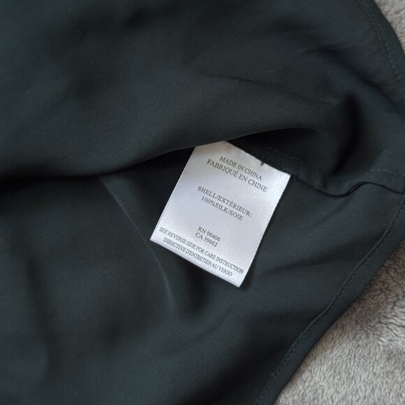 NWT Theory Hetalla Forest Green Sleeveless Blouse Tank - Picture 3 of 3